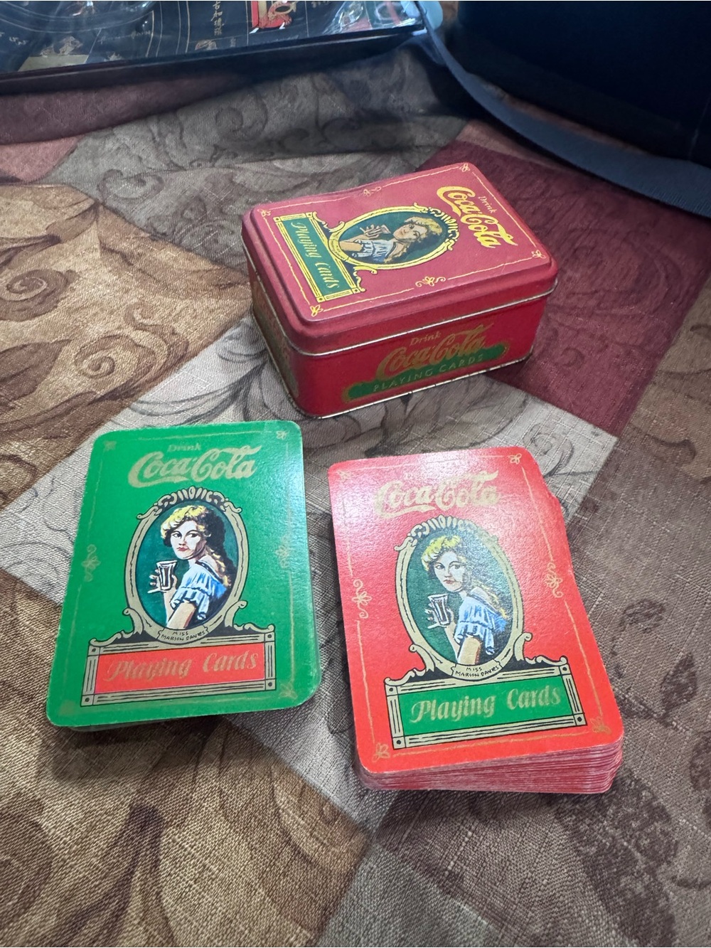Coca Cola Red & Green Retro Playing Cards Tin Set